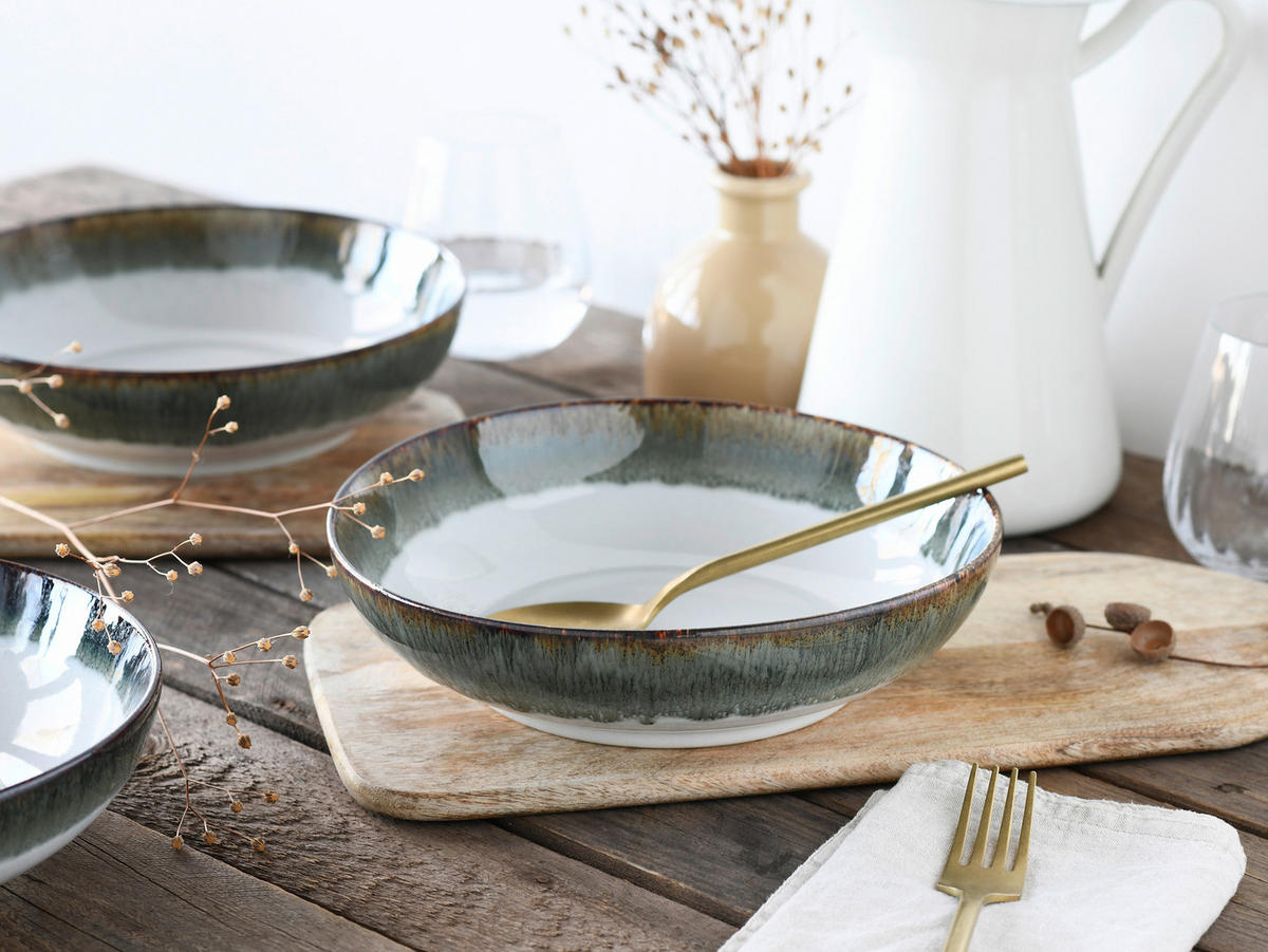 SCHÜSSELSET Cascade 4-teilig  - Weiß/Grau, Design, Keramik - Creatable