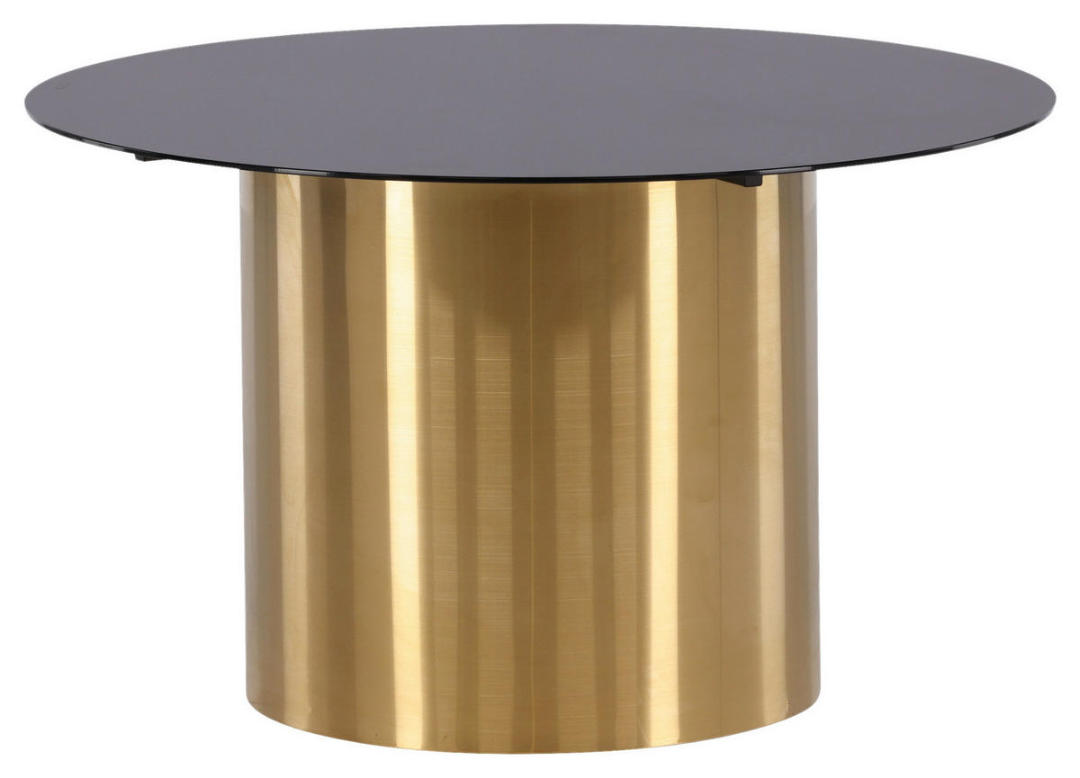 SOFFBORD i metall, glas 80/80/46 cm  - svart/guldfärgad, Design, metall/glas (80/80/46cm) - Livetastic