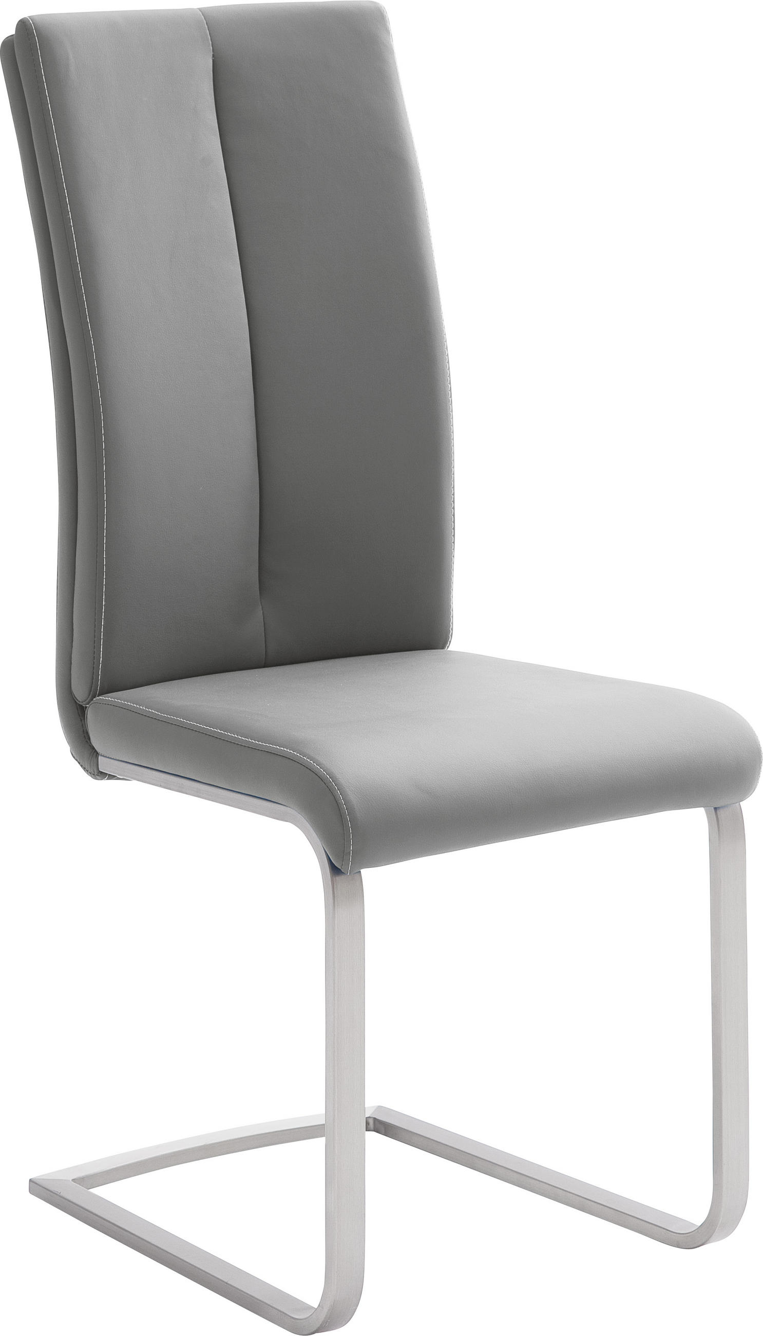 Schwingstuhl in Metall, Textil Grau, Edelstahlfarben