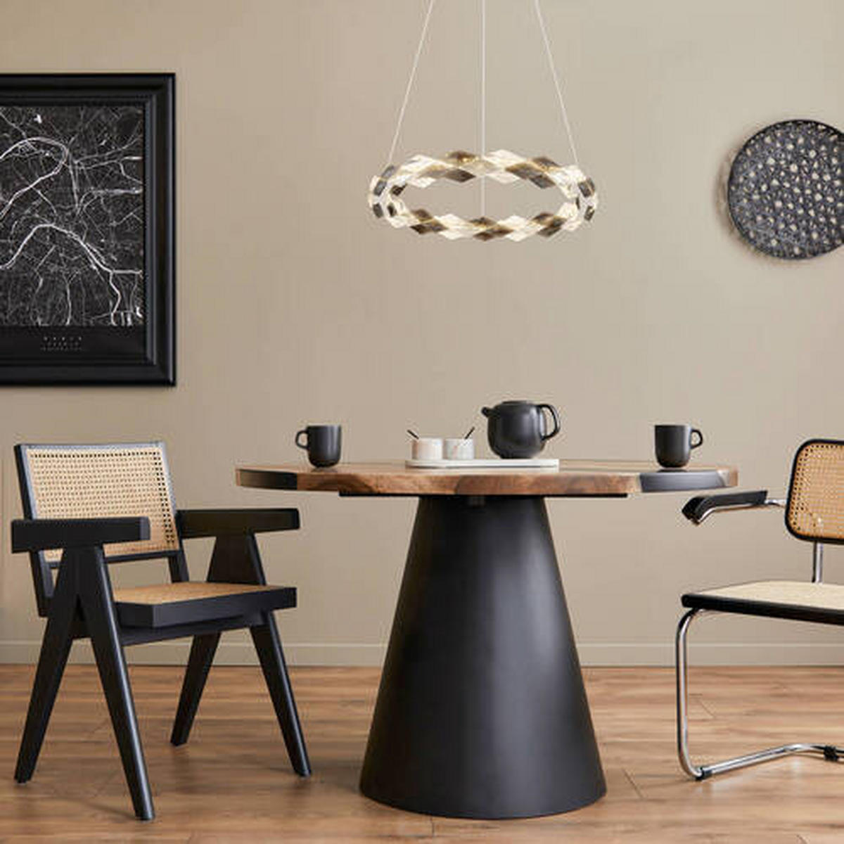LED-HÄNGELEUCHTE 55/130 cm  - Klar, Design, Kunststoff/Metall (55/130cm) - Globo