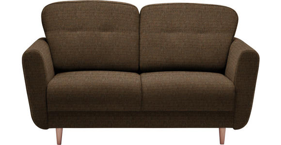 ZWEISITZER-SOFA in Textil Braun, Orange - Braun/Orange, Design, Holz/Textil (154/90/93cm) - Hom`in