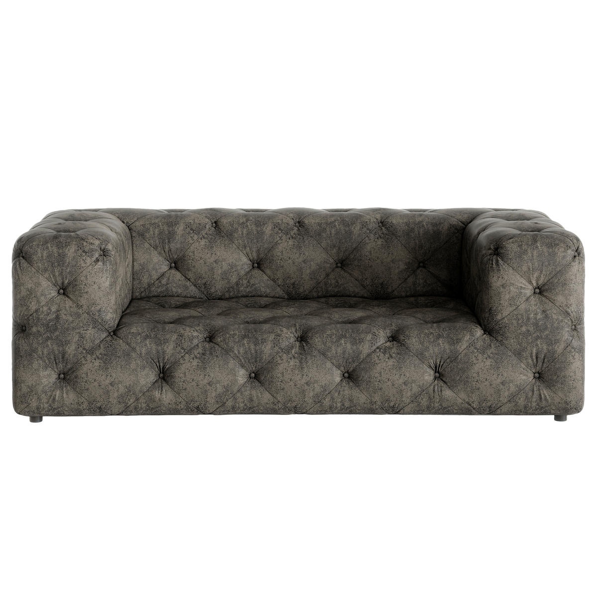 2-SITZER-SOFA Fresco in Lederlook Anthrazit  - Anthrazit/Schwarz, Design, Kunststoff/Textil (193/71/100cm) - P & B