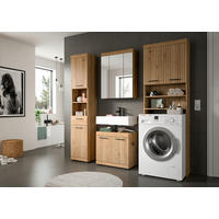 BADRUM 160 cm  - svart/ek Artisan, Trend, trämaterial/glas (160cm) - MID.YOU