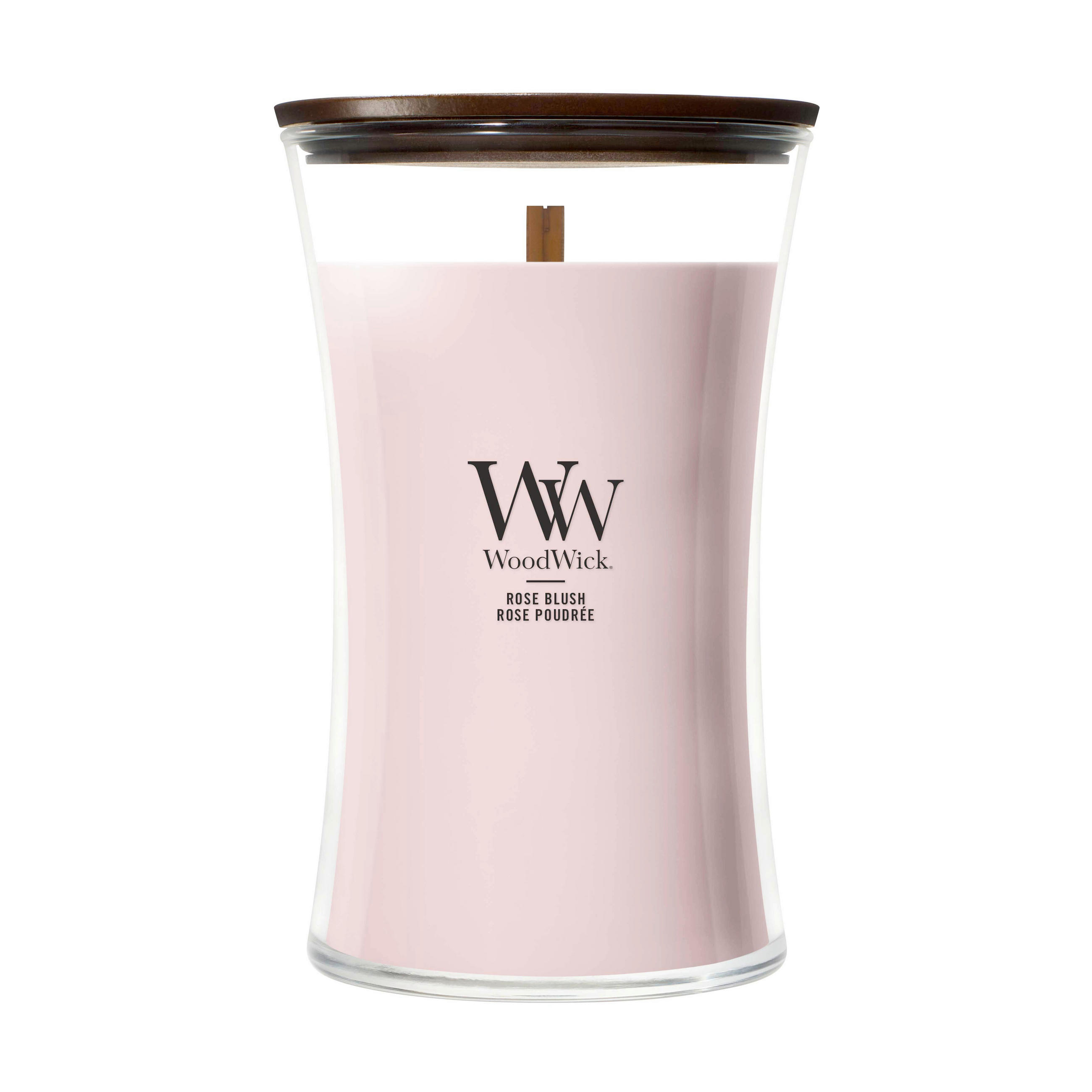 MIRISNA SVEĆA  svetloružičasta  - svetloružičasta, Osnovno, staklo/drvo (10/18/10cm) - WoodWick