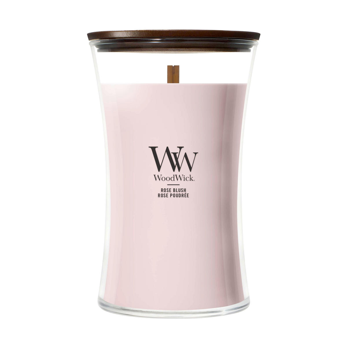 MIRISNA SVEĆA  svetloružičasta  - svetloružičasta, Osnovno, staklo/drvo (10/18/10cm) - WoodWick