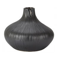 VÁZA, keramika, 17 cm - černá, Basics, keramika (21/17/21cm)