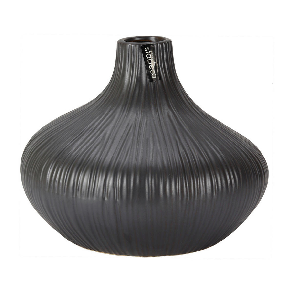 VÁZA, keramika, 17 cm - černá, Basics, keramika (21/17/21cm)