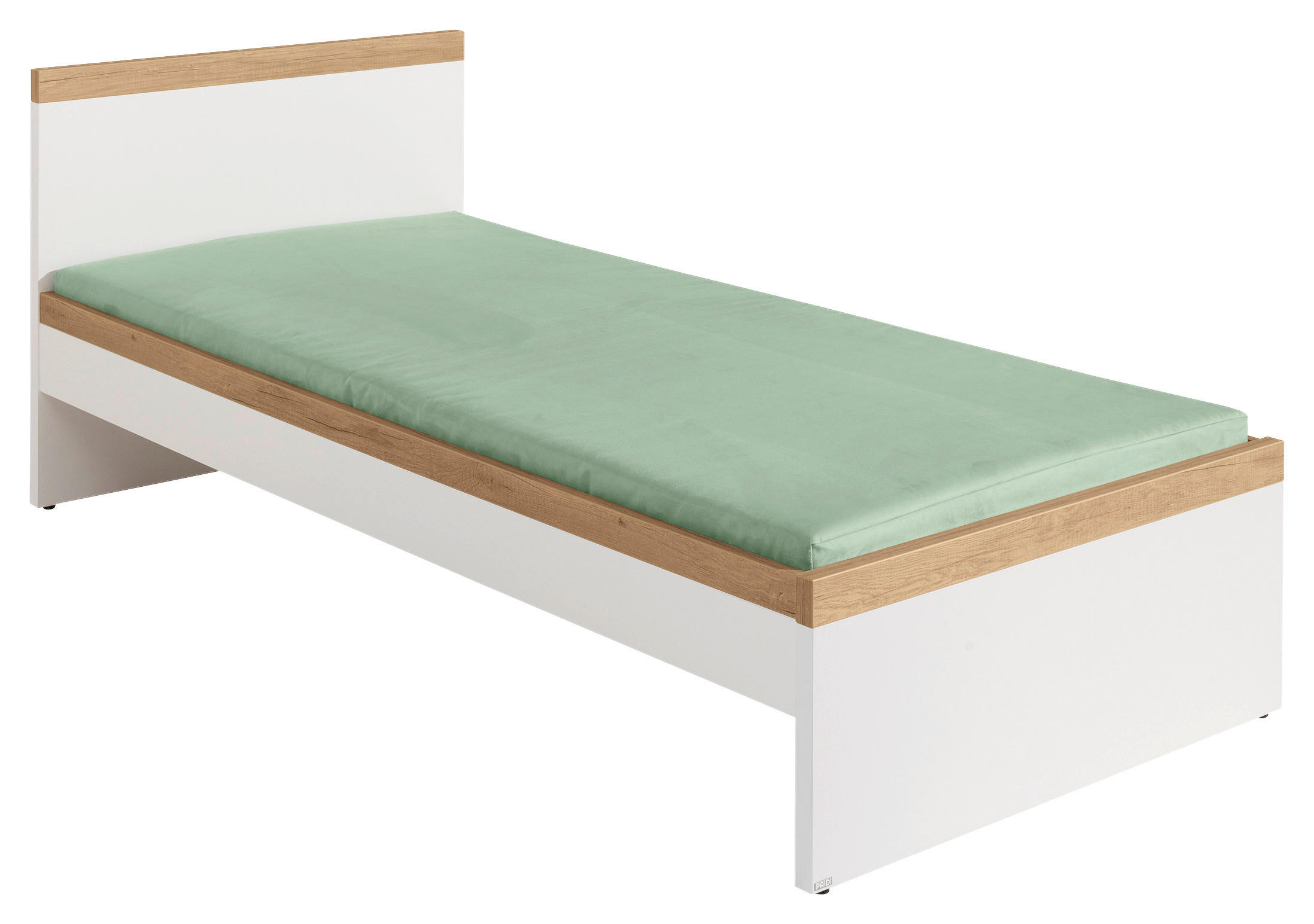 BETT Oscar 90/200 cm Weiß, Eichefarben  - Eichefarben/Weiß, KONVENTIONELL (90/200cm) - Paidi