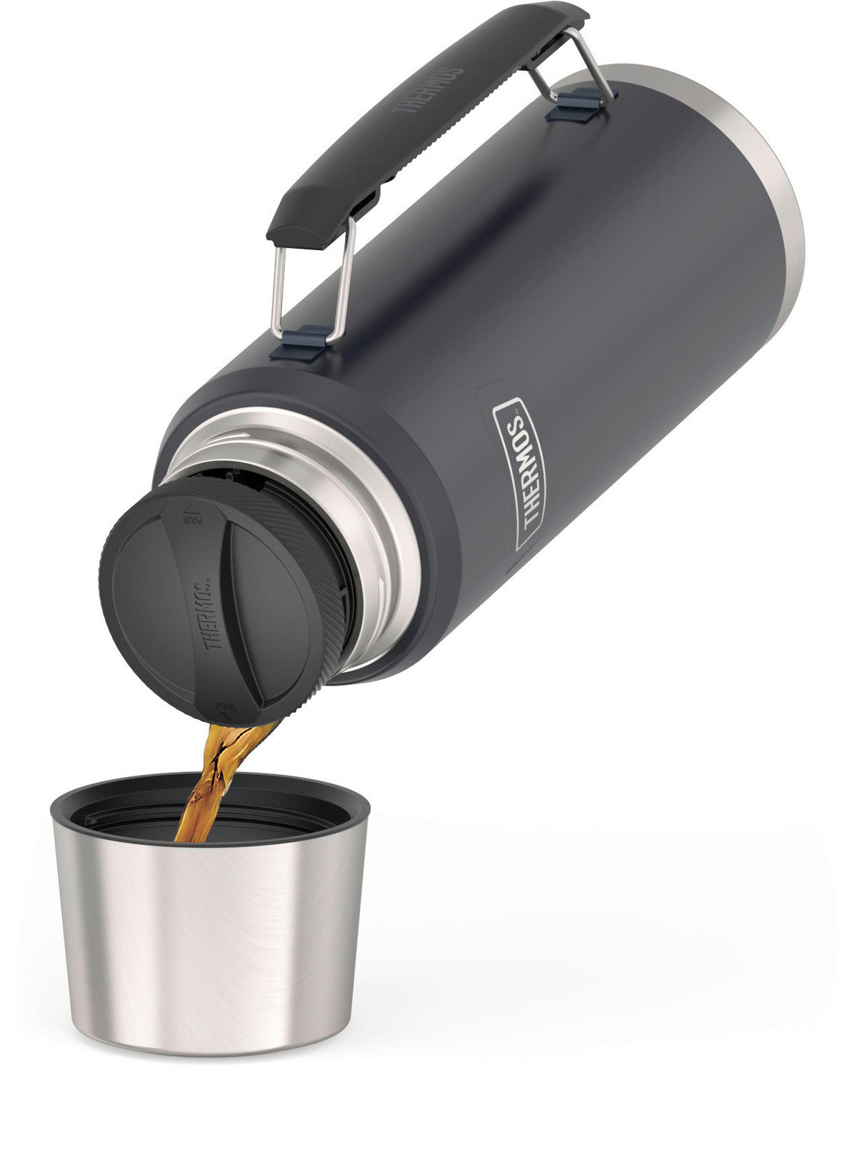 ISOLIERFLASCHE ICON 1,2 L  - Dunkelgrau, Basics, Metall (1,2l) - Thermos