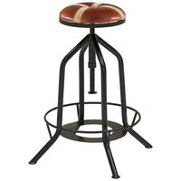 BARSKA STOLICA  smeđa, crna  metal, koža      - crna/smeđa, Lifestyle, koža/metal (60/70/60cm)