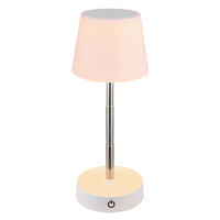 LED-TISCHLEUCHTE - Chromfarben/Weiss, Konventionell, Kunststoff/Metall (10,6/10,5-28cm) - Globo