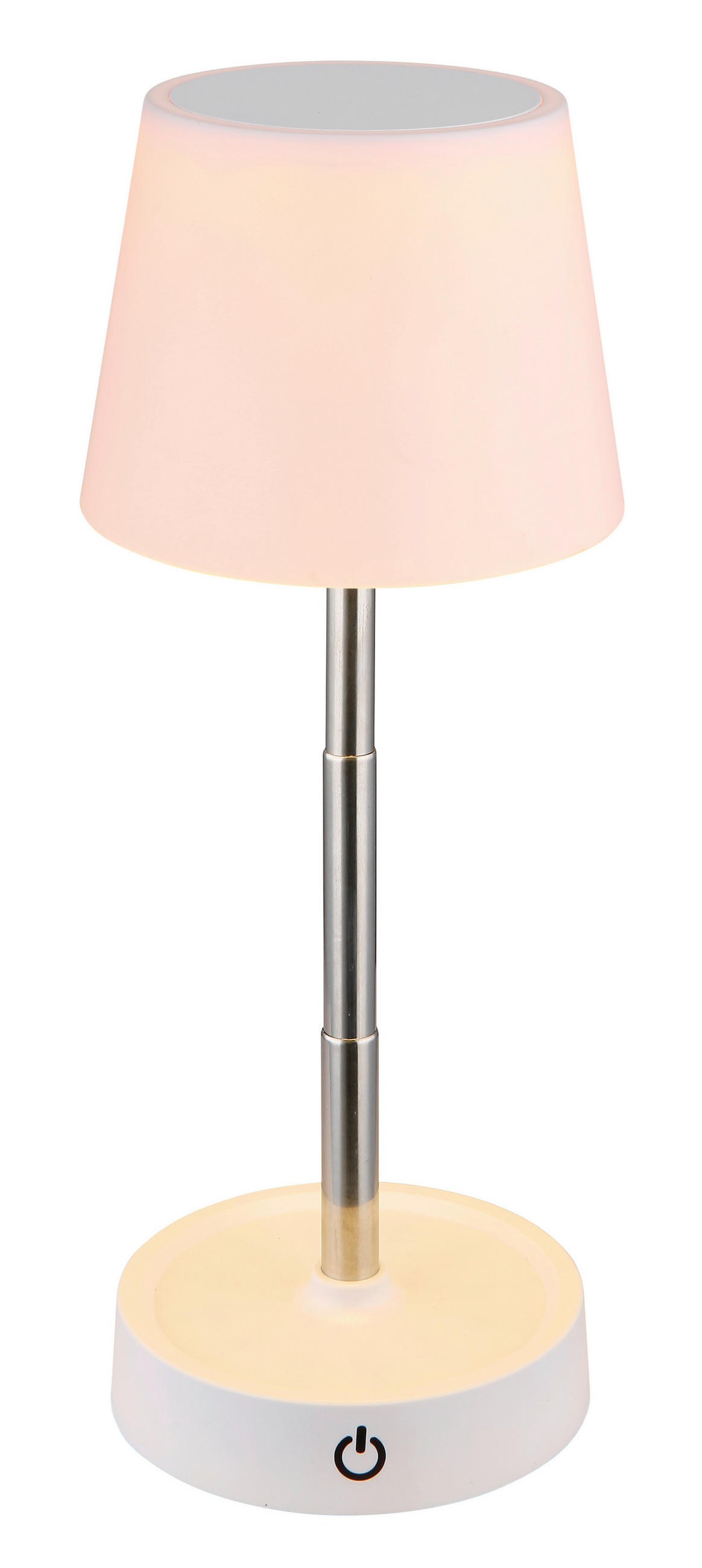 LED-TISCHLEUCHTE - Chromfarben/Weiss, Konventionell, Kunststoff/Metall (10,6/10,5-28cm) - Globo