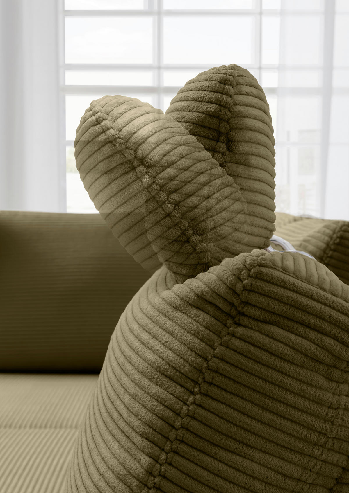 ECKSCHLAFSOFA in Cord Olivgrün  - Wildeiche/Olivgrün, MODERN, Holz/Textil (261/206cm) - Livetastic