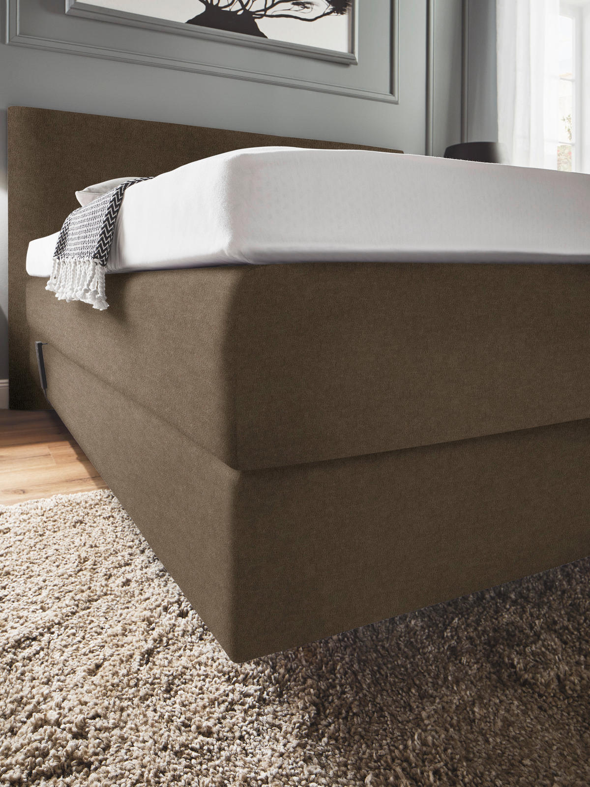 BOXSPRINGBETT 160/200 cm  in Braun  - Braun, KONVENTIONELL, Holz/Textil (160/200cm) - Dieter Knoll