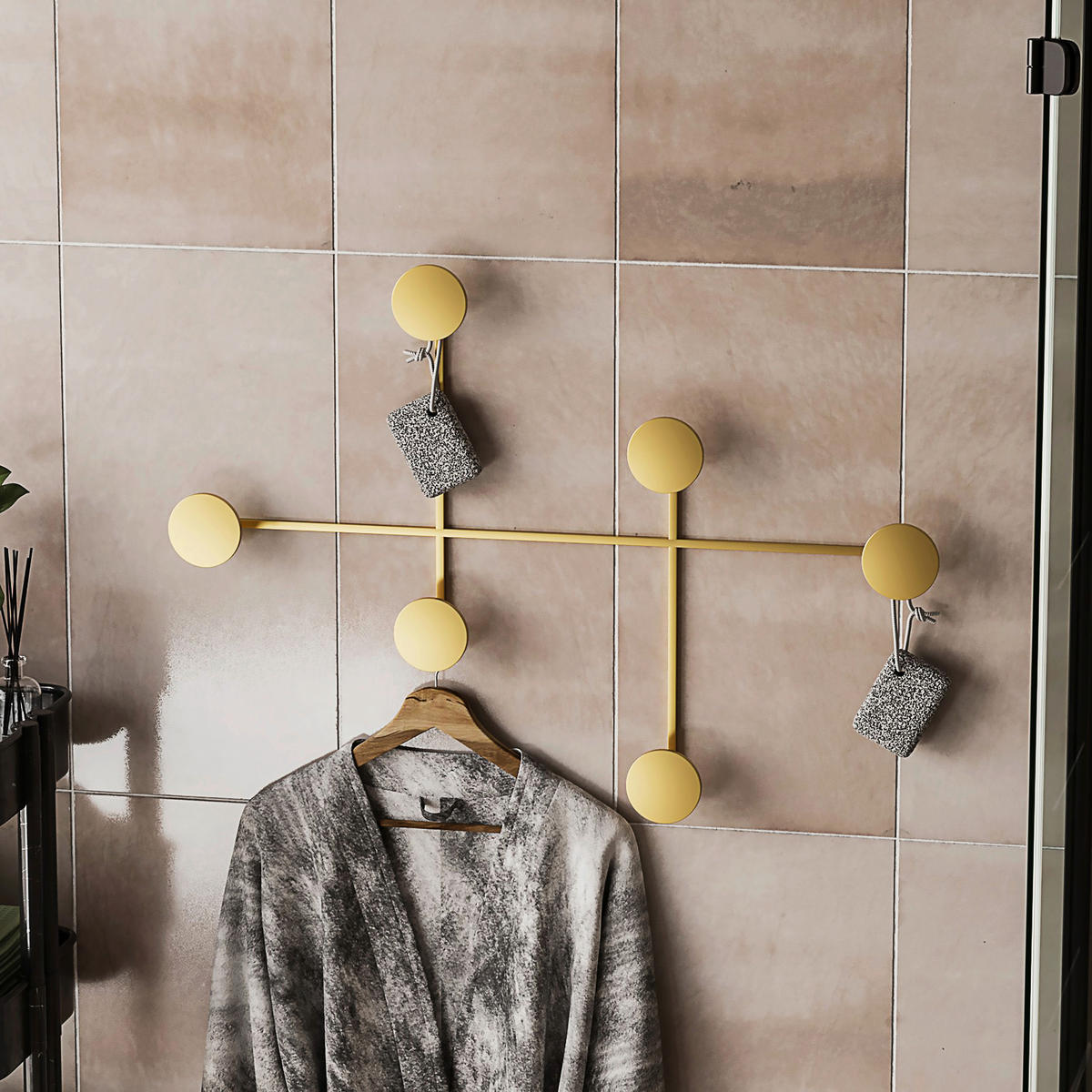 WANDGARDEROBE - Goldfarben, LIFESTYLE, Metall (82/60/10cm)