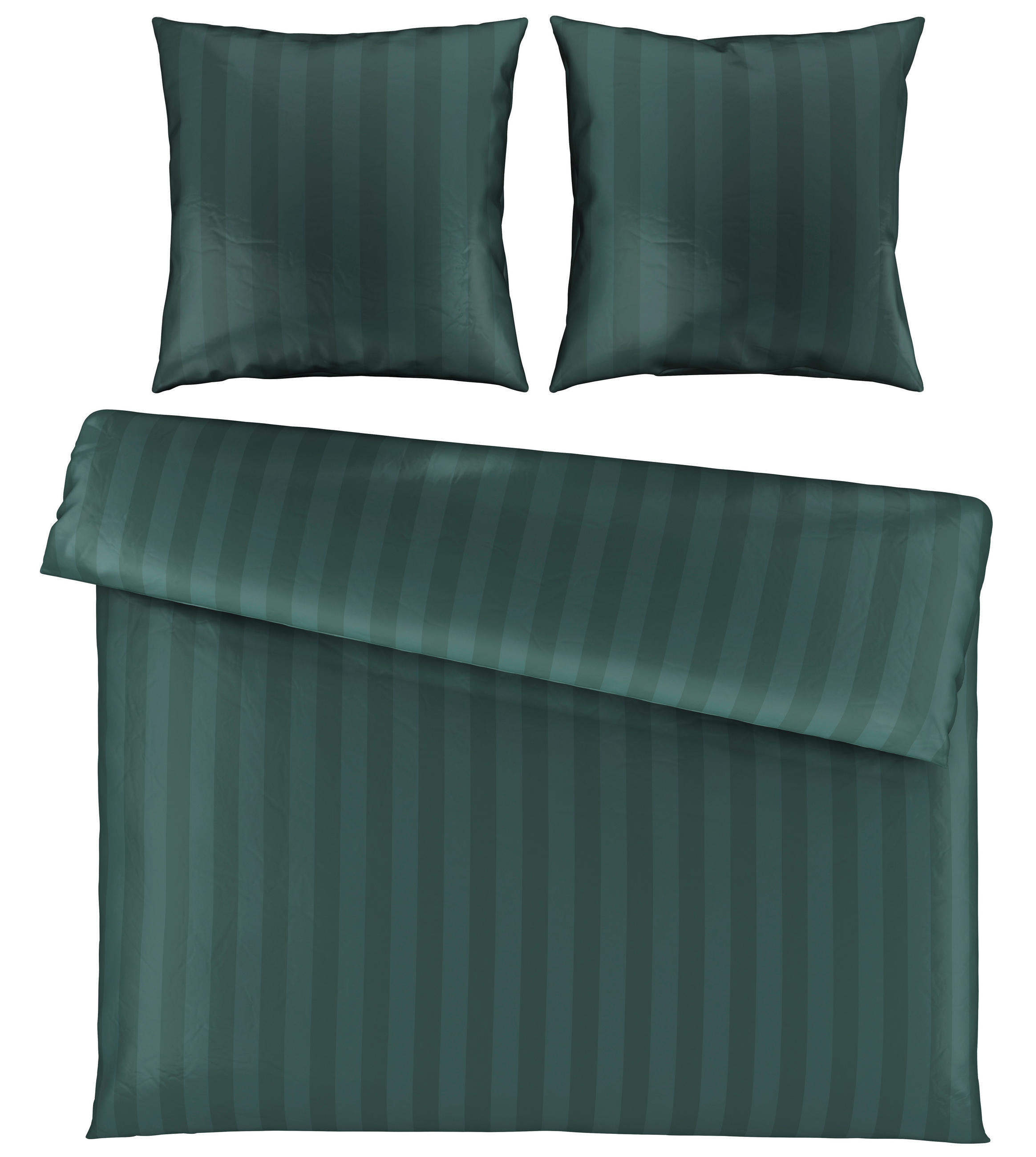 BETTWÄSCHE Dobby Satin 200/200 cm  - Dunkelgrün, KONVENTIONELL, Textil (200/200cm) - Novel