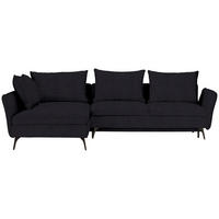 ECKSOFA Schwarz Webstoff  - Schwarz, Design, Textil/Metall (182/280cm) - Stylife