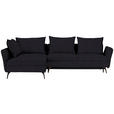 ECKSOFA  in Webstoff Schwarz  182/280 cm  - Schwarz, Design, Textil/Metall (182/280cm) - Carryhome