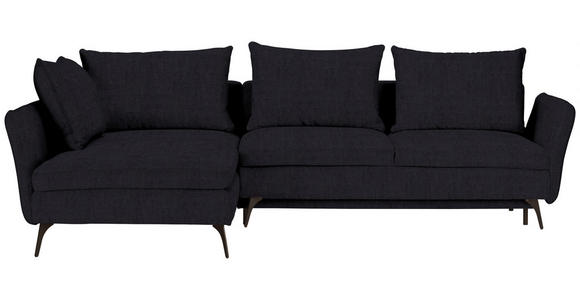 ECKSOFA  in Webstoff Schwarz  182/280 cm  - Schwarz, Design, Textil/Metall (182/280cm) - Carryhome