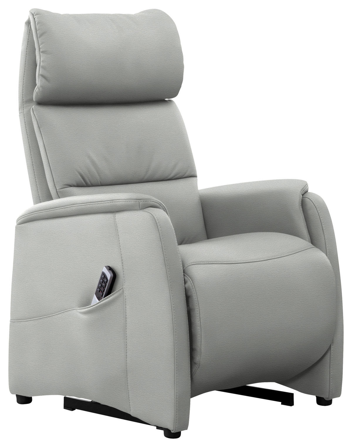 FERNSEHSESSEL in Silberfarben  - Silberfarben/Schwarz, KONVENTIONELL, Leder/Kunststoff (69/109/83cm) - Cantus