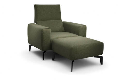 SESSELSET in Chenille Waldgrün  - Waldgrün/Schwarz, Design, Textil/Metall (110/85/86-94cm) - SENSOO