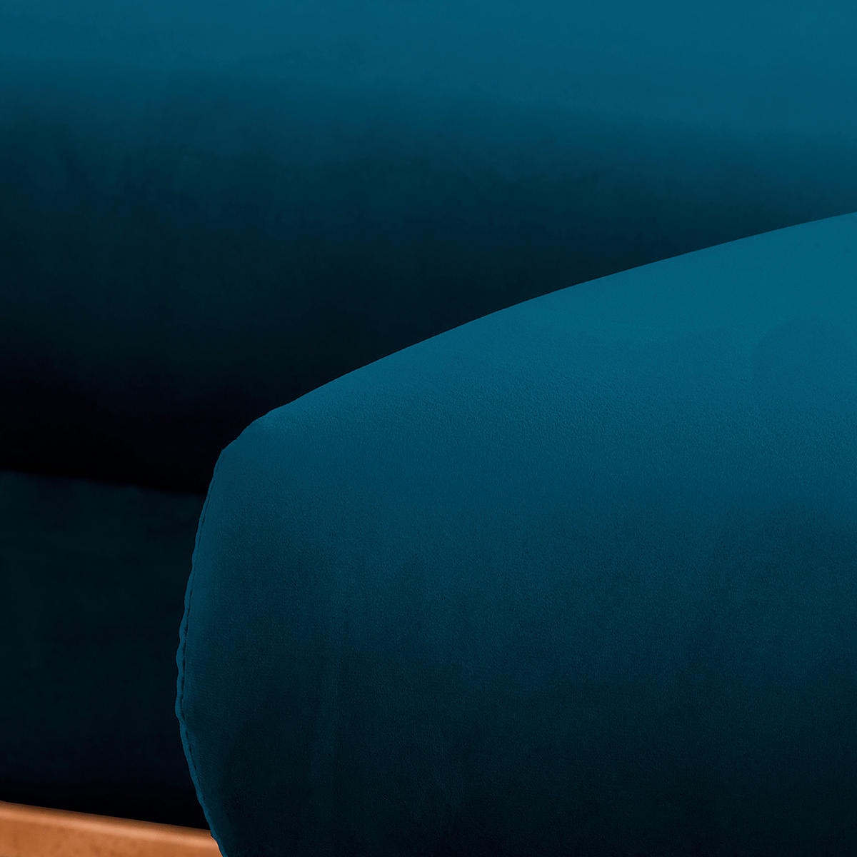 ECKSOFA Mikrofaser Blau  - Wengefarben/Blau, Design, Holz/Textil (230/150cm) - Livetastic