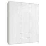 DREHTÜRENSCHRANK 169/214/60 cm,  in Weiß, Weiß Hochglanz, 3-türig  - Weiß Hochglanz/Weiß, Trend, Holzwerkstoff (169/214/60cm) - Carryhome