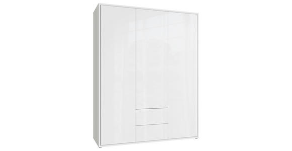 DREHTÜRENSCHRANK 169/214/60 cm,  in Weiß, Weiß Hochglanz, 3-türig  - Weiß Hochglanz/Weiß, Trend, Holzwerkstoff (169/214/60cm) - Carryhome