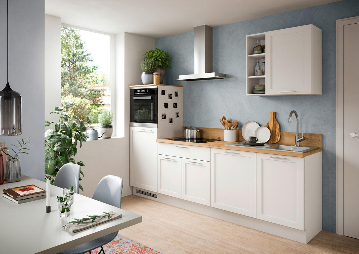 KÜCHENLEERBLOCK 260 cm   in Weiß, Eiche Artisan  - Weiß/Eiche Artisan, MODERN, Holzwerkstoff/Metall (260cm) - MID.YOU