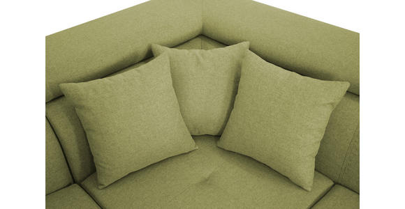 ECKSOFA inkl. Funktionen Grün Webstoff  - Silberfarben/Grün, Design, Textil/Metall (257/226cm) - Xora