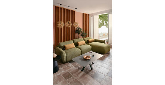 ECKSOFA Coperta Dunkelgrün Chenille  - Dunkelgrün/Schwarz, Design, Kunststoff/Textil (340/190cm) - Belluti