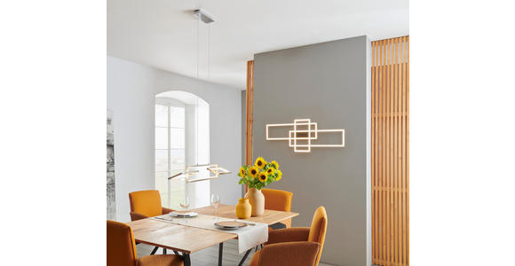 LED-HÄNGELEUCHTE 100 cm - Nickelfarben, Design, Kunststoff/Metall (100cm) - Ambiente