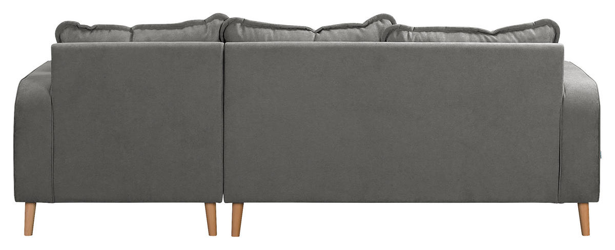 ECKSOFA Beata Grau Mikrofaser  - Wengefarben/Grau, Design, Holz/Textil (230/150cm) - Livetastic