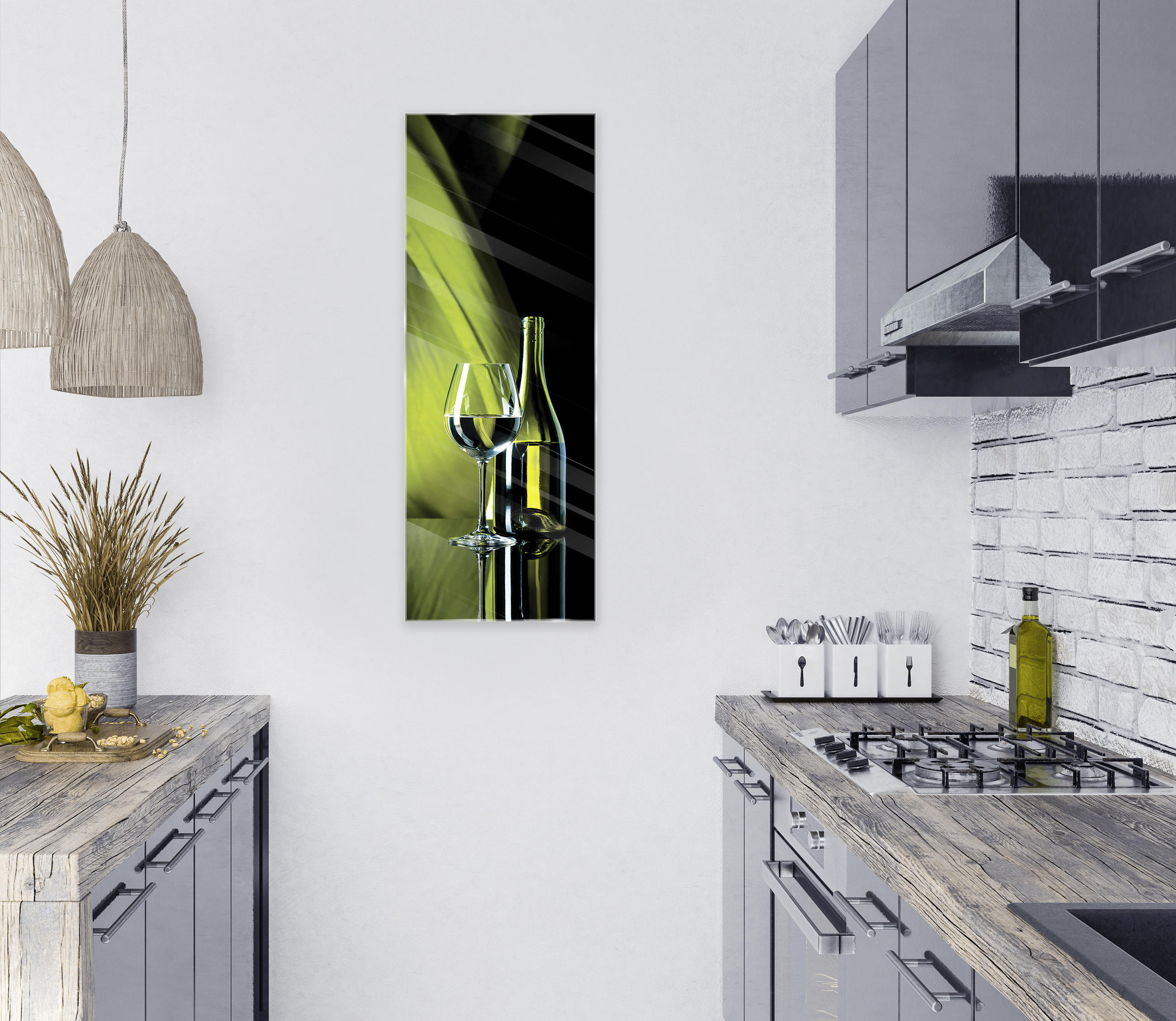 GLASBILD Getränke 30/80 cm  - Multicolor, Design, Glas (30/80cm) - Euroart