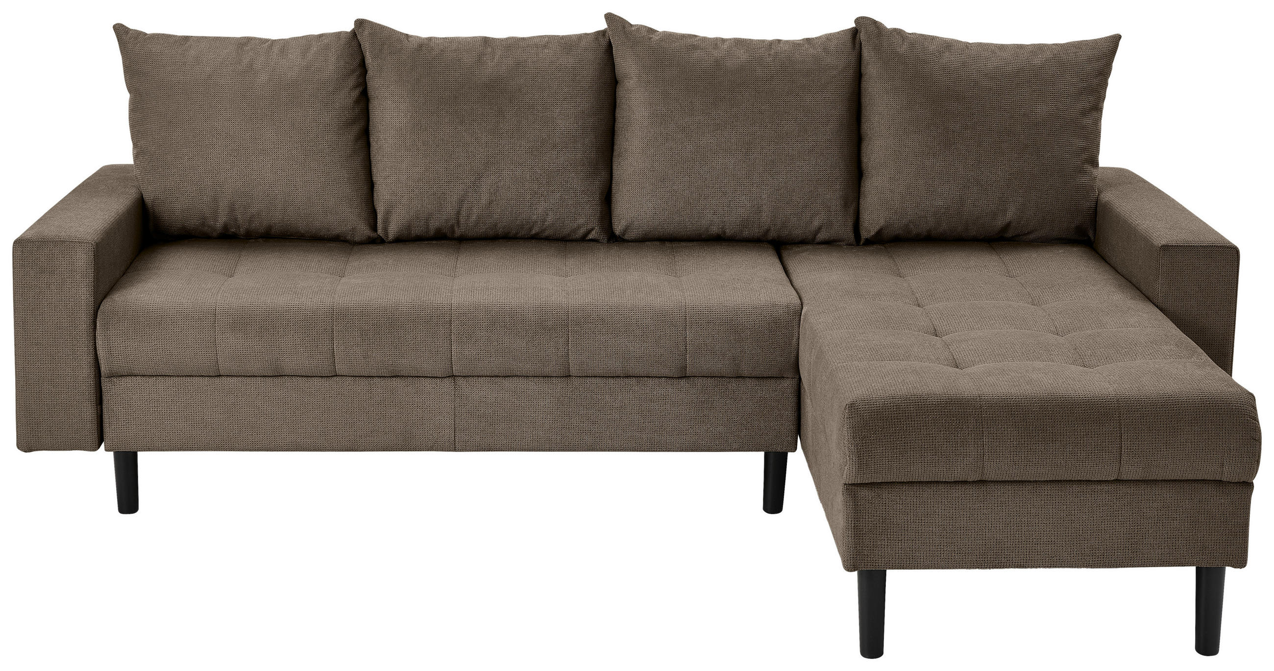 ECKSOFA in Webstoff Braun  - Schwarz/Braun, Konventionell, Kunststoff/Textil (231/157cm) - P & B
