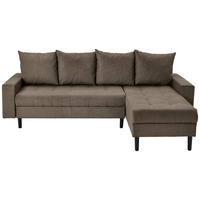 ECKSOFA in Webstoff Braun  - Schwarz/Braun, Konventionell, Kunststoff/Textil (231/157cm) - P & B