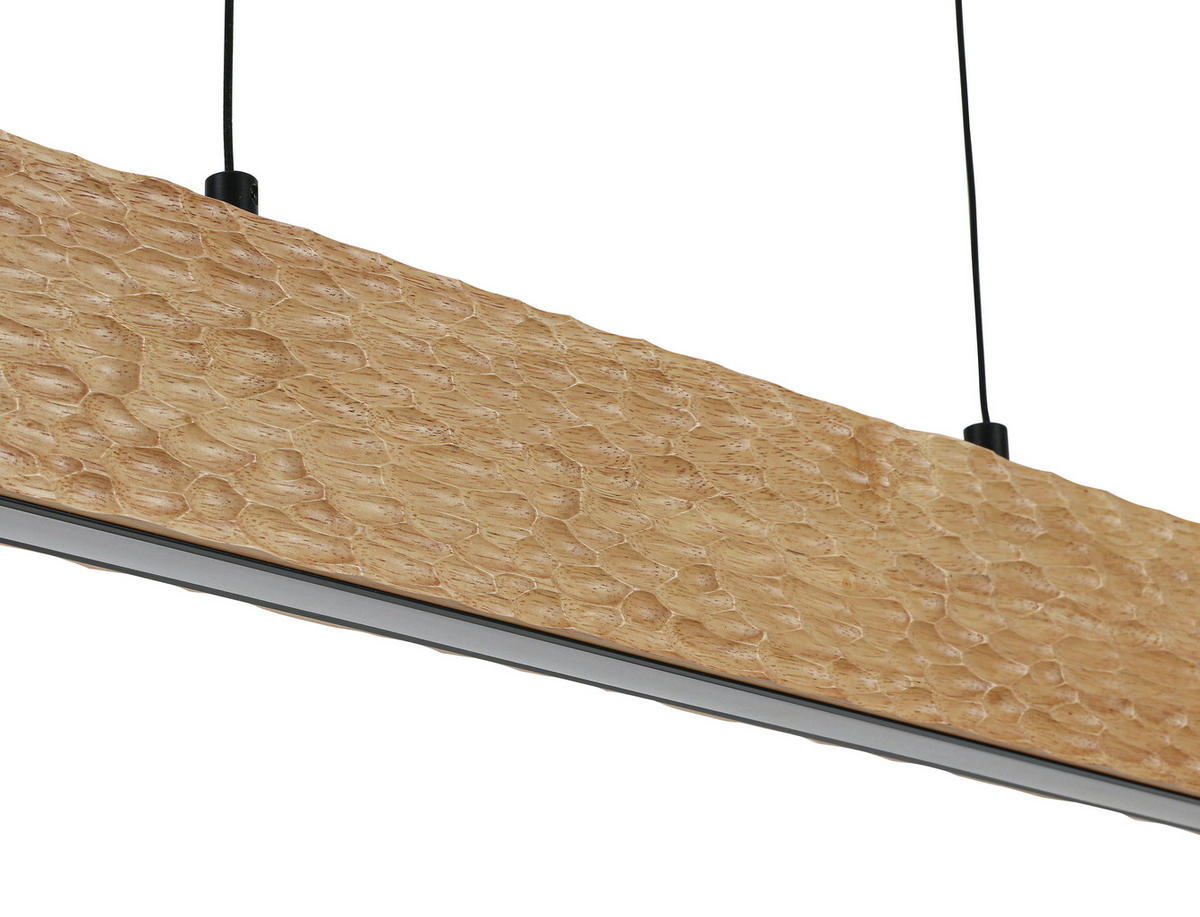 HÄNGELEUCHTE 100/6/120 cm  - Schwarz/Naturfarben, Trend, Holz/Kunststoff (100/6/120cm) - Collett's Monde