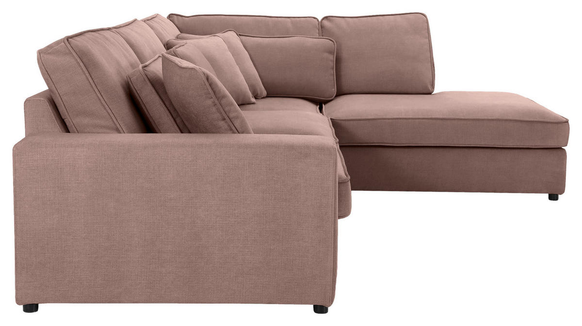 ECKSOFA Altrosa Flachgewebe Zierkissen, Rückenkissen, Rücken echt  - Schwarz/Altrosa, MODERN, Kunststoff/Textil (307/228cm) - Carryhome