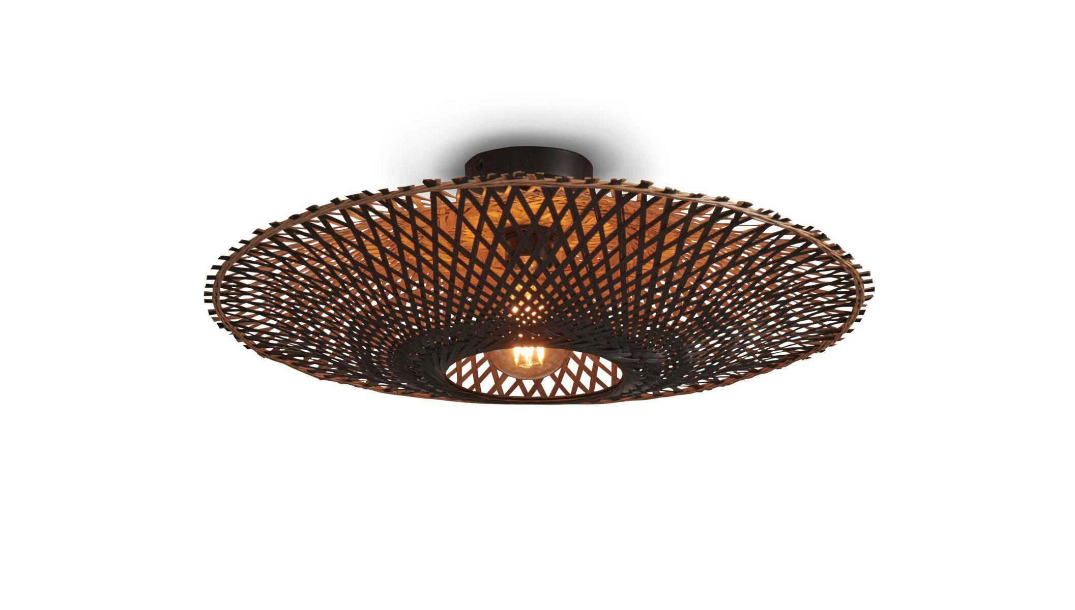 DECKENLEUCHTE  60/15 cm    - Schwarz/Naturfarben, Trend (60/15cm) - Good & Mojo