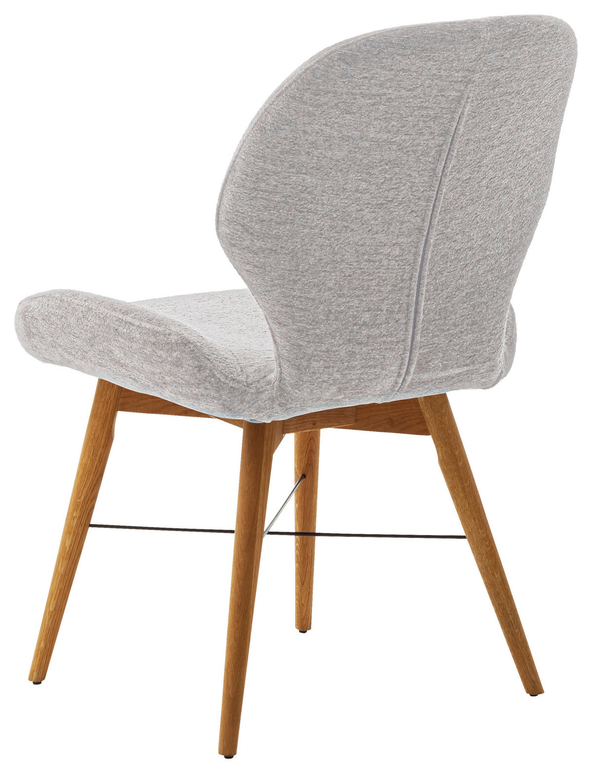 STUHL  in Bouclé  - Wildeiche/Hellgrau, Design, Holz/Textil (53/87/64cm) - Carryhome
