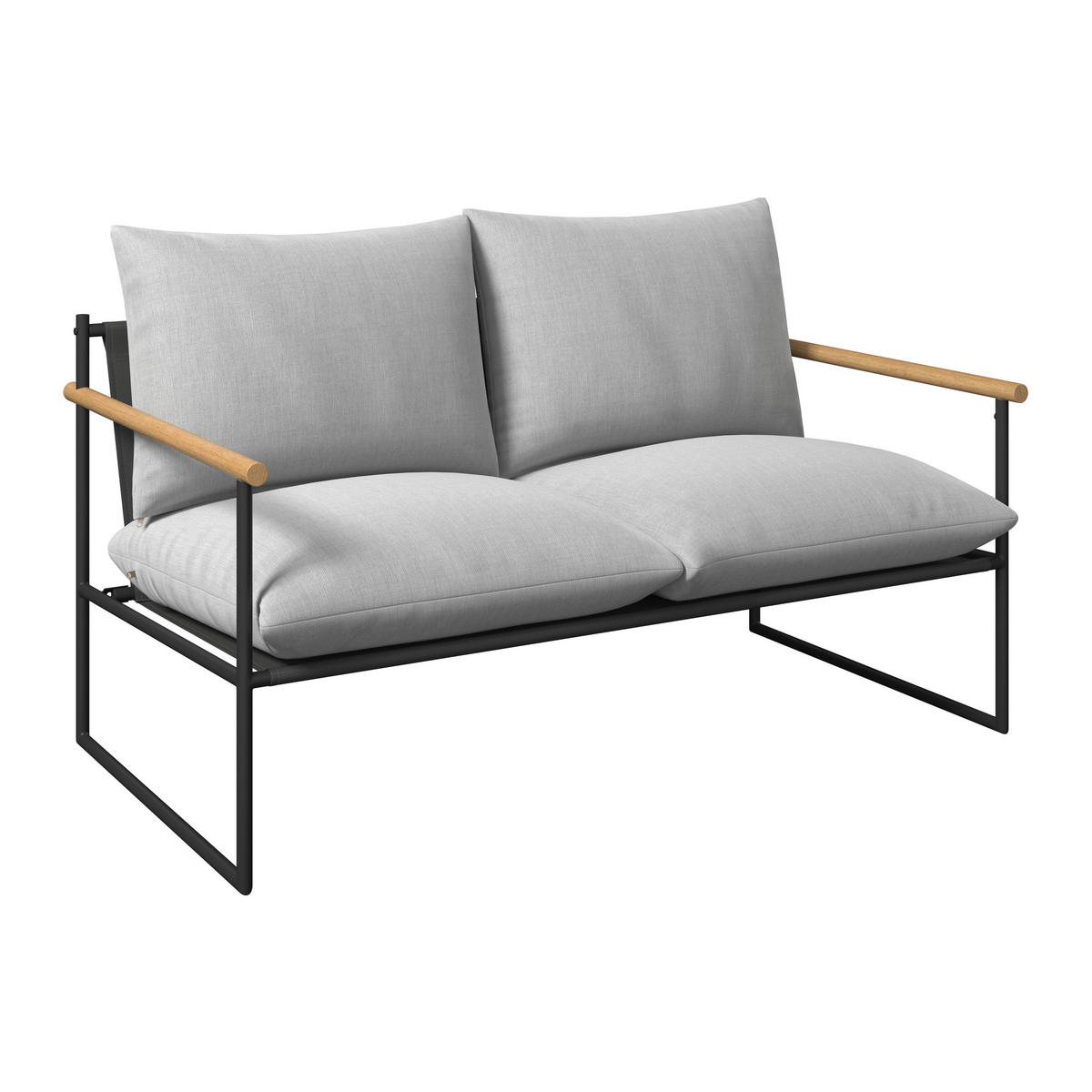 GARTENSET Webstoff Eisen  - Hellgrau/Schwarz, Design, Glas/Textil - Ambia Garden