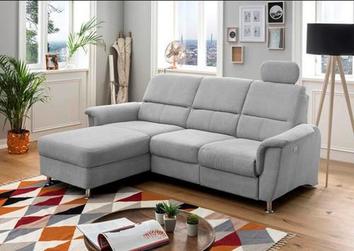 ECKSOFA in Mikrofaser Silberfarben  - Chromfarben/Silberfarben, Modern, Textil/Metall (165/231cm) - Livetastic
