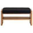 GARDEROBENBANK  in 88/44/42 cm  - Eichefarben/Anthrazit, MODERN, Leder/Holz (88/44/42cm) - Linea Natura