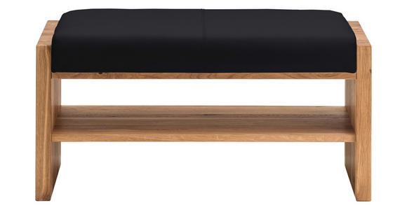 GARDEROBENBANK  in 88/44/42 cm  - Eichefarben/Anthrazit, MODERN, Leder/Holz (88/44/42cm) - Linea Natura