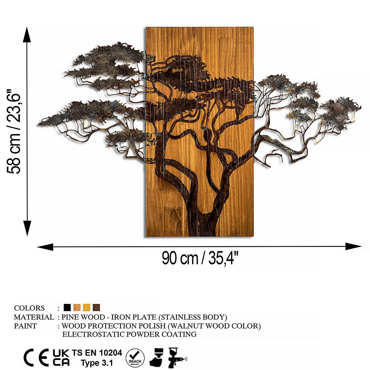 OBJEKTBILD 90/58 cm    - Multicolor, Basics, Holzwerkstoff (90/58cm)