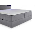 BOXSPRINGBETT 180/200 cm  in Hellgrau  - Hellgrau/Schwarz, Design, Holz/Textil (180/200cm) - Xora