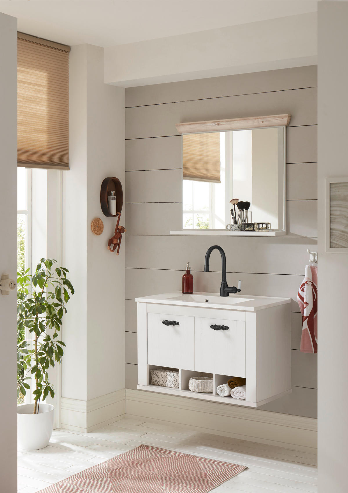 BADEZIMMER 2-teilig  in  - Schwarz/Weiß, Design, Naturmaterialien/Holzwerkstoff (81/200/46cm) - MID.YOU