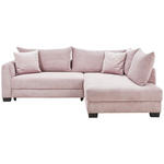 ECKSOFA in Cord Rosa  - Schwarz/Rosa, KONVENTIONELL, Holz/Textil (267/181cm) - Carryhome