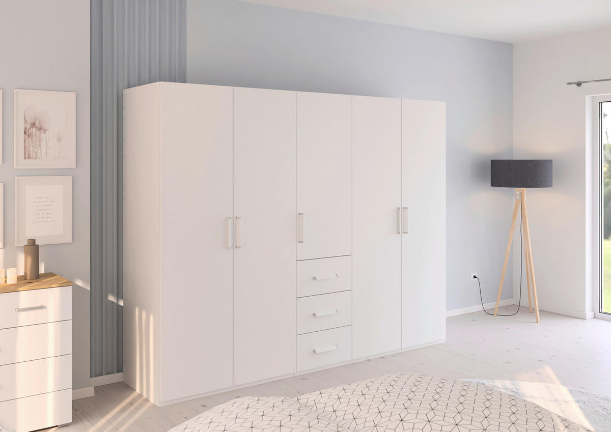 DREHTÜRENSCHRANK  in Weiß  - Weiß, Design, Holzwerkstoff/Kunststoff (251/197/60cm) - Novel