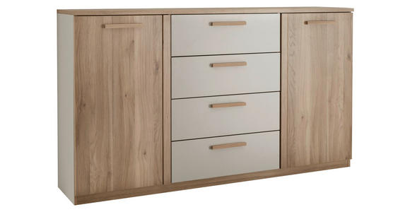 KOMMODE 165/96/38 cm  - Kaschmir/Eichefarben, Design, Holz/Holzwerkstoff (165/96/38cm) - Xora